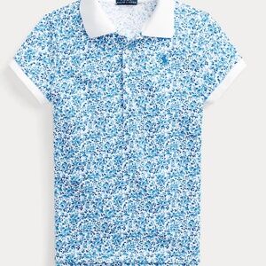 Girl’s Polo by Ralph Lauren Floral Stretch Mesh Polo